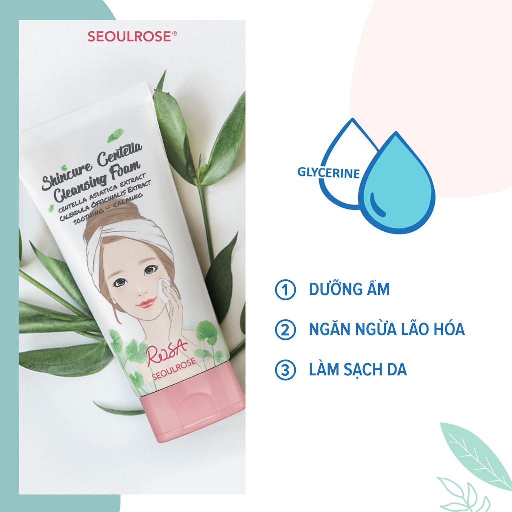 Sữa Rửa Mặt Chiết Xuất Rau Má Và Hoa Cúc SeoulRose Rosa 120ml, Ngừa Mụn, Làm Sạch Sâu Dành Cho Mọi Loại Da | BigBuy360 - bigbuy360.vn