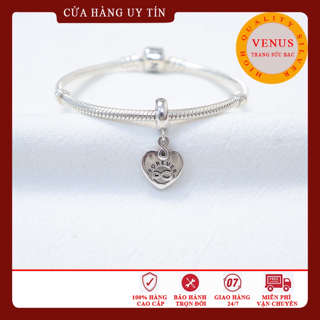 [Charm bạc 925 cao cấp]  Charm tim treo friends forever- Mã sản phẩm VENUSFF