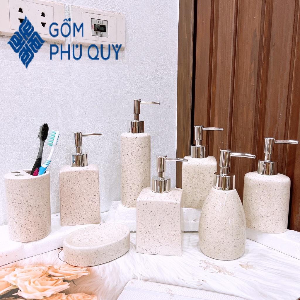 Bình Đựng Xà Phòng,dầu Gội ⚱ Gốm Sứ Bát Tràng ⚱ Chai Chiết Sữa Tắm,bình Sứ Trứng Cuốc Gomphuquy