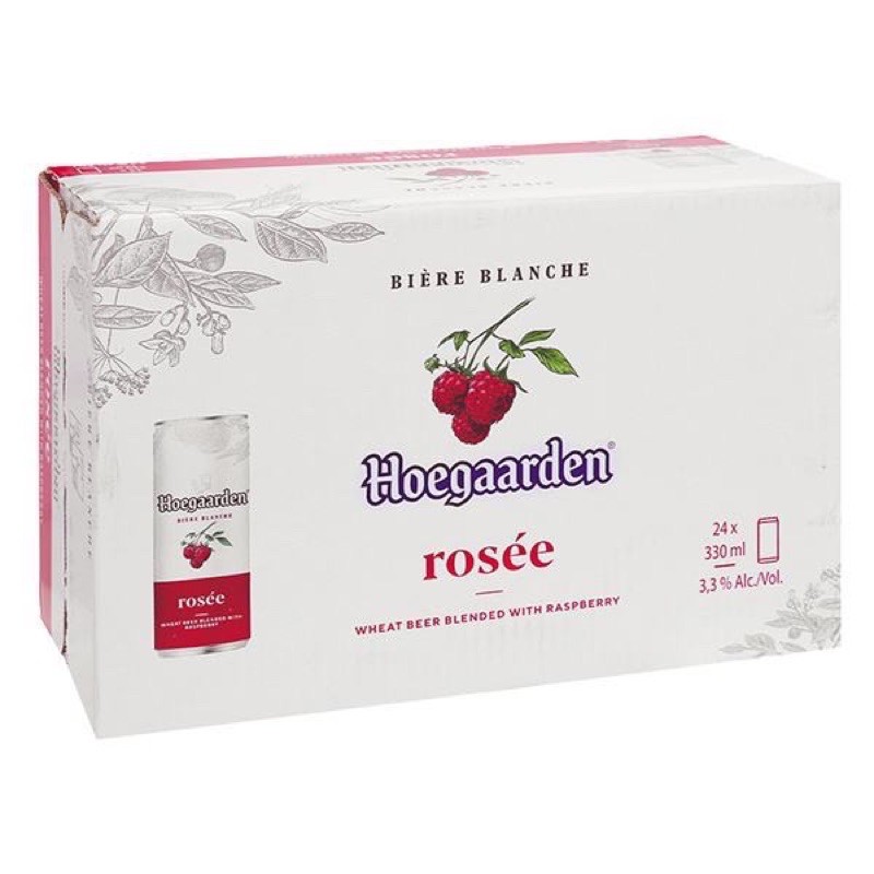 Bia trái cây Hoegaarden Rosée thùng 24 lon x 330ml( date 12/2023)