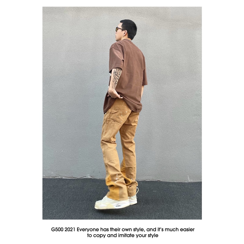 QUẦN JEAN ỐNG LOE NAM NÂU VẢY MỰC PHONG CÁCH ĐƯỜNG PHỐ