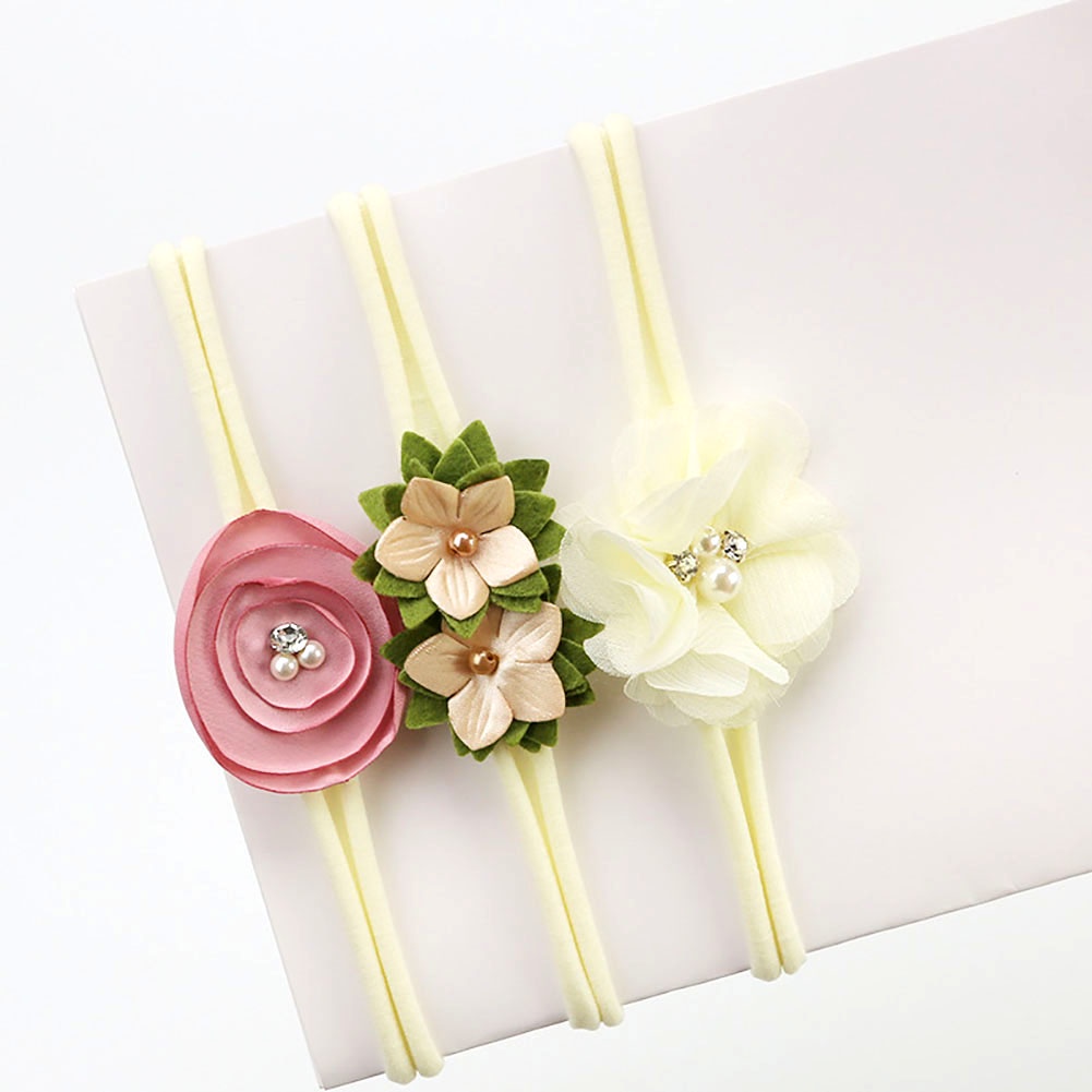 Set 3 Băng Đô Hoa Co Giãn Cho Bé Gái