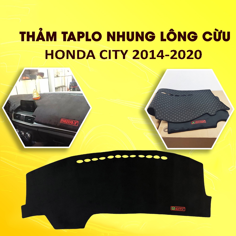 Hcm-thảm taplo nhung chống nắng cao cấp honda city 2014-2021 _ hàng nhung mịn có lớp chống trượt. | Bạt phủ ô tô | TipCarTV.com