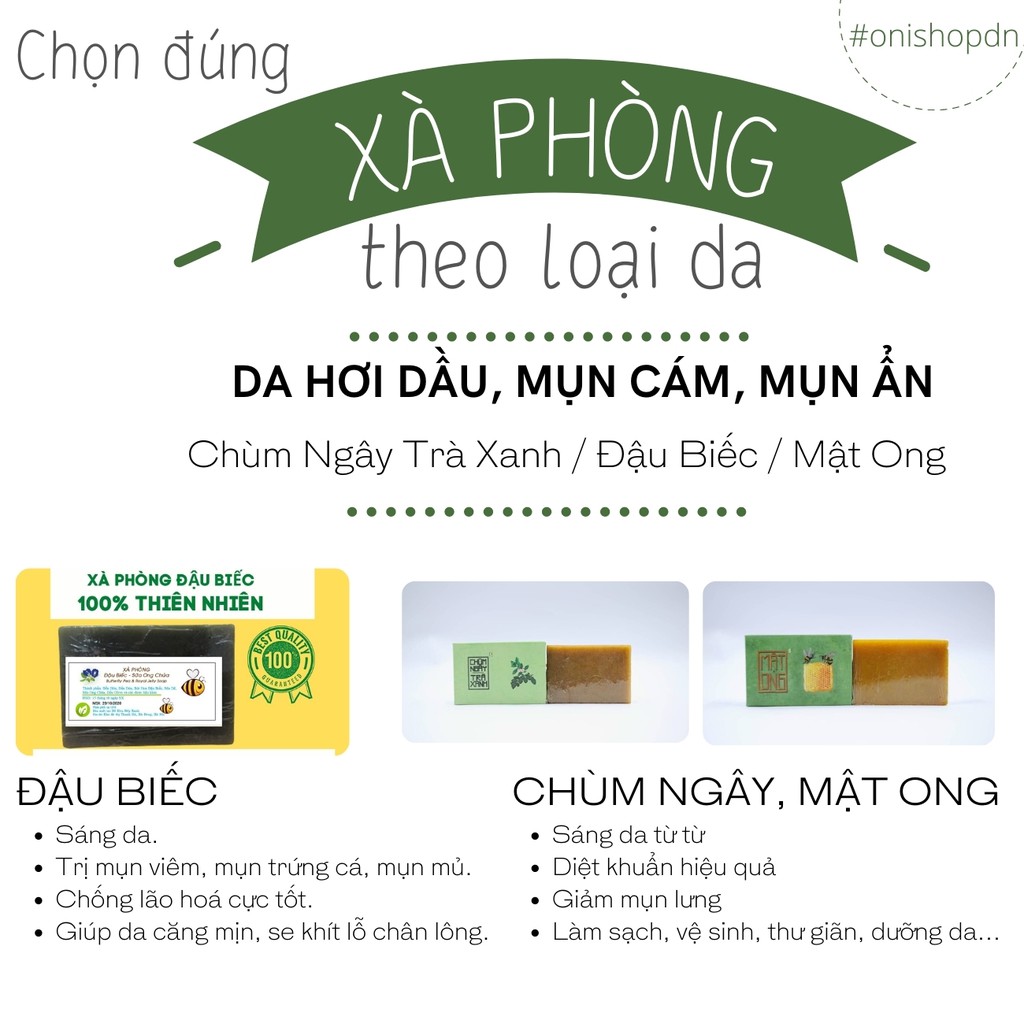 FREE GIFT // Xà phòng Chùm Ngây tắm và dưỡng da toàn thân 100% Organic Handmade Sinh Dược 100gr - Oni Shop