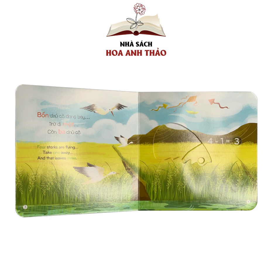 Sách tương tác - song ngữ Việt Anh chuyển động đếm số Math Slide: Phép trừ