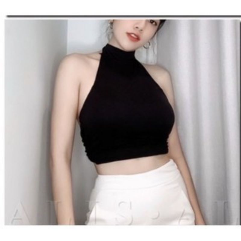 Áo Yếm kiểu Croptop phong cách Hàn Quốc thiết kế dây buộc