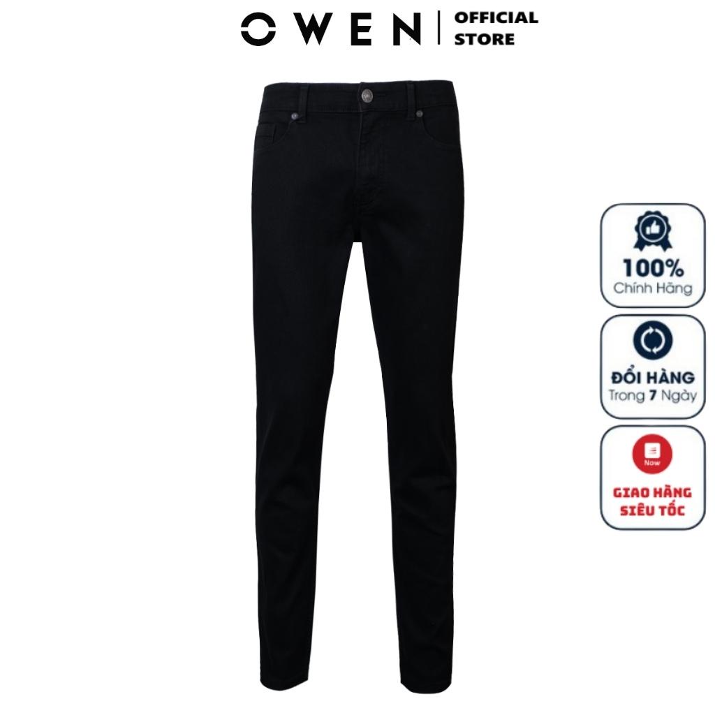 Quần Jean Nam Quần Bò Hàng Hiệu Owen QJRL220283 dáng regular fit ống đứng Vải Denim Cotton Cao Cấp Bền Màu Co Giãn Tốt