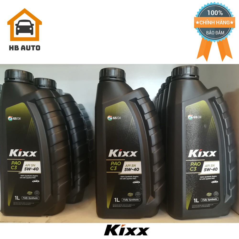 1 Thùng 12 Chai Dầu Nhớt Kixx Pao C3 API SN 5W-40 (1 Lít)