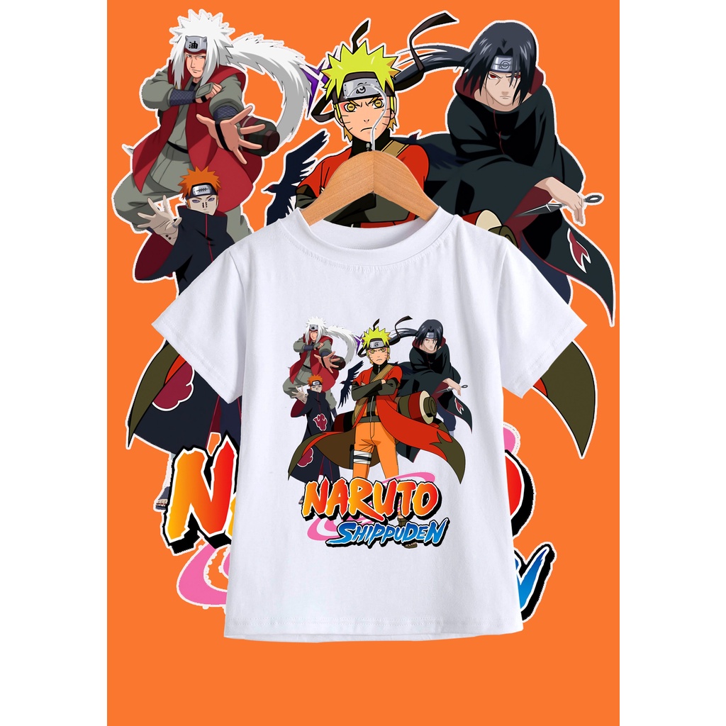 Áo thun bé trai in hình naruto thun co giản 4 chiều thoải mái NRT09