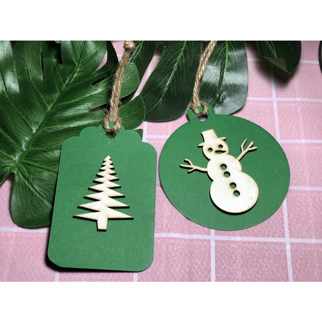 Tag gỗ mộc treo cây thông NOEL