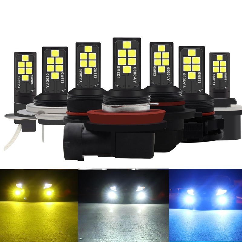 Bóng đèn LED H1 H3 H4 H7 H11 H8 siêu sáng 3030 SDM 9005 9006 DC 12V cho xe hơi