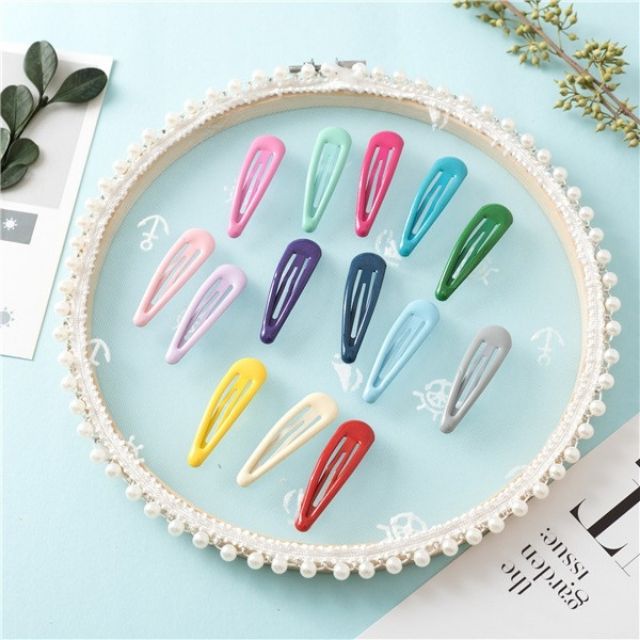 SET 2 KẸP BẤM TÓC SƠN BÓNG ĐỦ MÀU