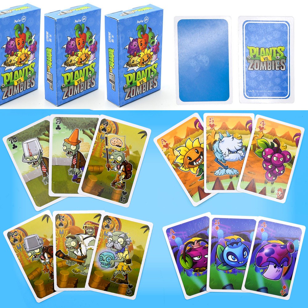Bộ bài Tây Plants VS Zombies , bộ Tú người cây và quái vật 54 lá in hình anime manga dễ thương siêu độc đá