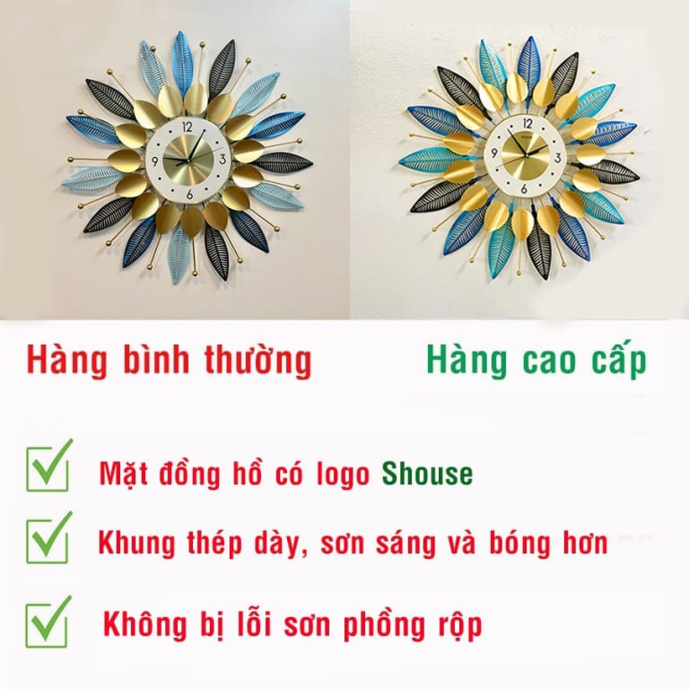 Đồng Hồ Treo Tường Kim Trôi Hiện Đại Trang Trí Cao Cấp SHOUSE DC111 Loại Lớn phù hợp cho phòng khách