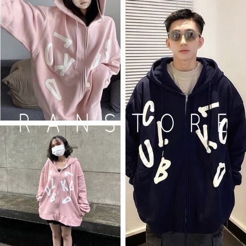 Áo khoác nỉ form rộng CLUB kiểu khóa kéo thời trang unisex/ Áo chống nắng mùa hè 2 màu trẻ trung cá tính_ranstore