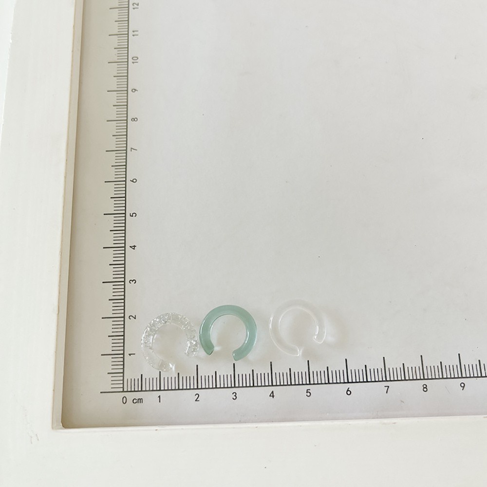 Bộ 3 Khuyên Tai Kẹp Vành Tai Bằng Nhựa Resin Trong Suốt Màu Kẹo Phong Cách Harajuku Hàn Quốc Dễ Thương Cho Nữ