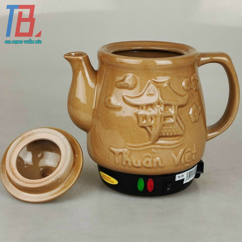 Ấm sắc thuốc bắc Trường An TA39 dung tích 3.5L, 420W, có chuông reo, tặng kèm vòng sứ, màu ngẫu nhiên - Hàng chính hãng