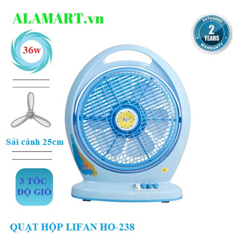 QUẠT HỘP LIFAN HO-238 sử dụng phòng ngủ để bàn mát êm dịu