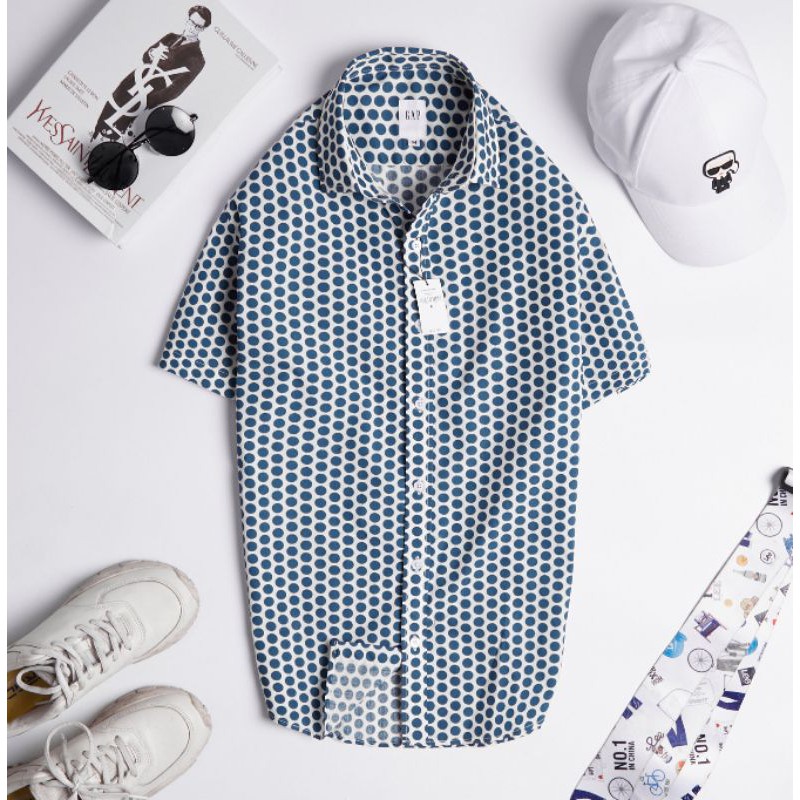 Áo sơ mi nam tay ngắn HỌA TIẾT trẻ trung thoáng mát