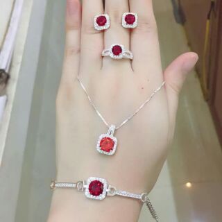 Bộ bạc đá vuông