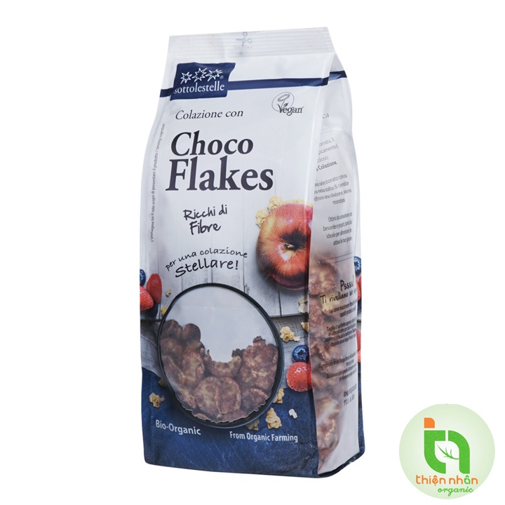 Ngũ cốc hữu cơ bắp ngô cán dẹp vị socola 300g Sottolestelle