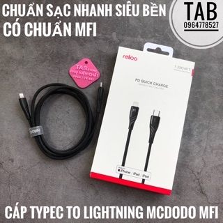 Cáp Sạc Nhanh Type-C To Lightning Mcdodo(Reliqo) - Chuẩn MFI