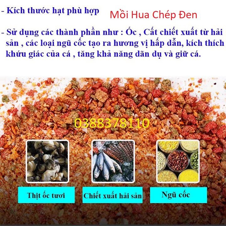 Mồi Hua Chép Đen, Cám Câu Cá, Mồi Câu Cá Chép Đen - CC 2