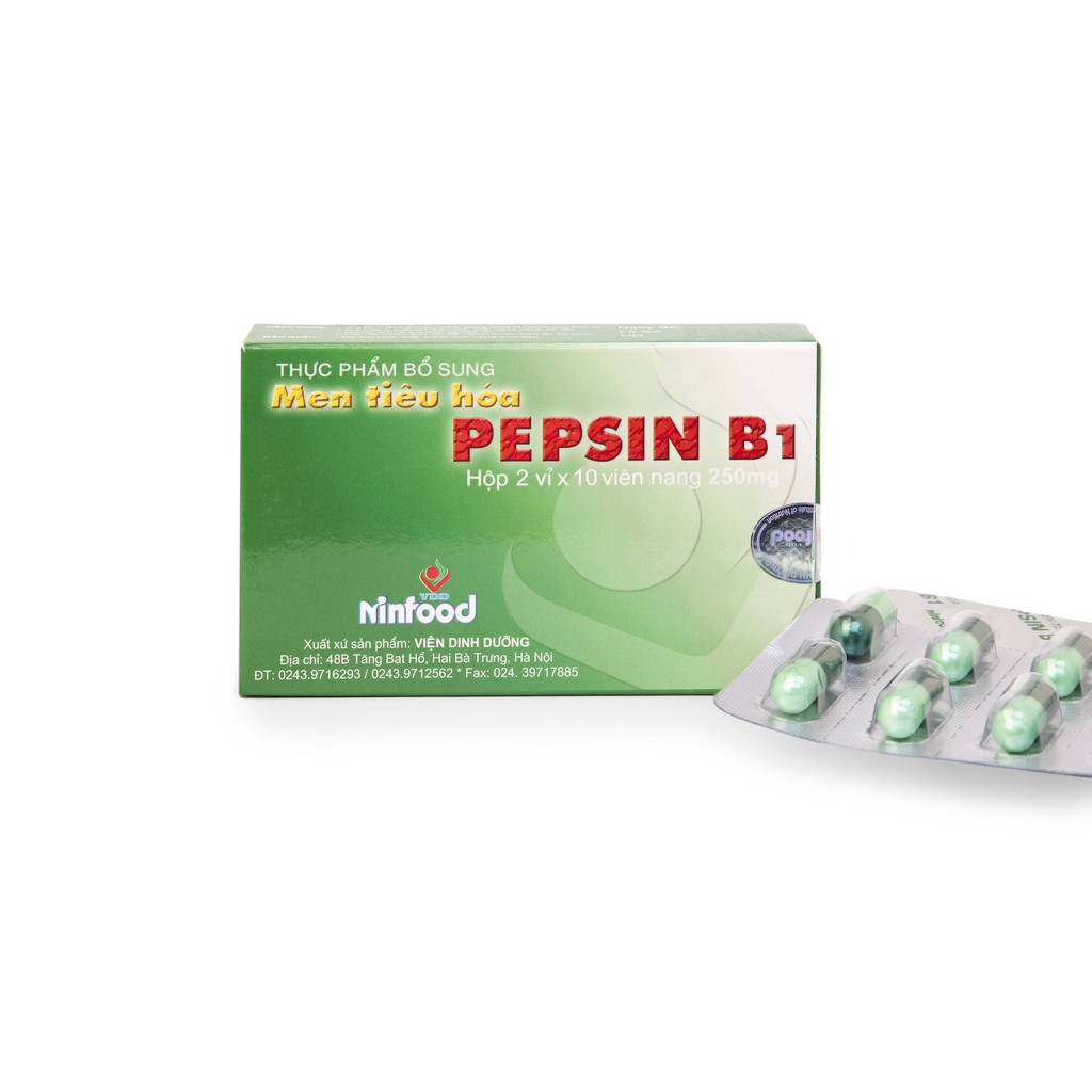 Men tiêu hóa Pepsin B1- Giảm nhanh chướng bụng đầy hơi, thích hợp người bị đại tràng- Viện dinh dưỡng quốc gia- Ninfood