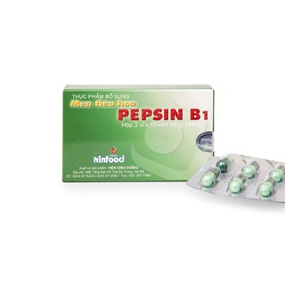 Men tiêu hóa Pepsin B1 - NINFOOD Viện Dinh dưỡng Quốc gia - hộp 20 viên