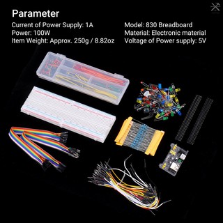 »830 Breadboard Set Electronics Component Starter DIY Kit with Plastic Box Compatible with Arduino UNO R3 Component Pack