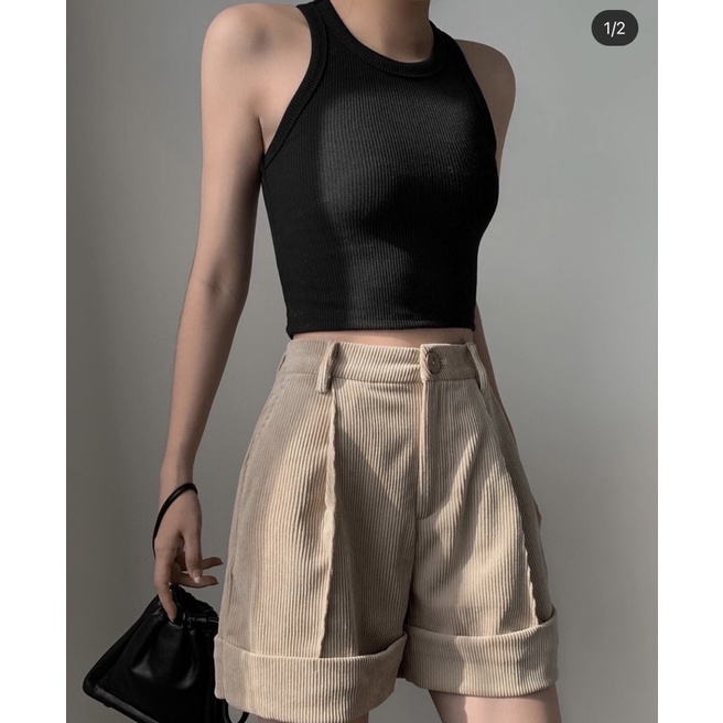 Áo H&M Ribbed Tank Top Khoét Nách Đường Gân