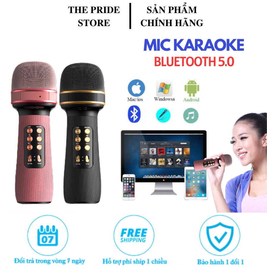 Micro Bluetooth Karaoke không dây WS-898, Mic hát Karaoke Kiêm Loa Bluetooth cầm tay Nâng giọng cực chất