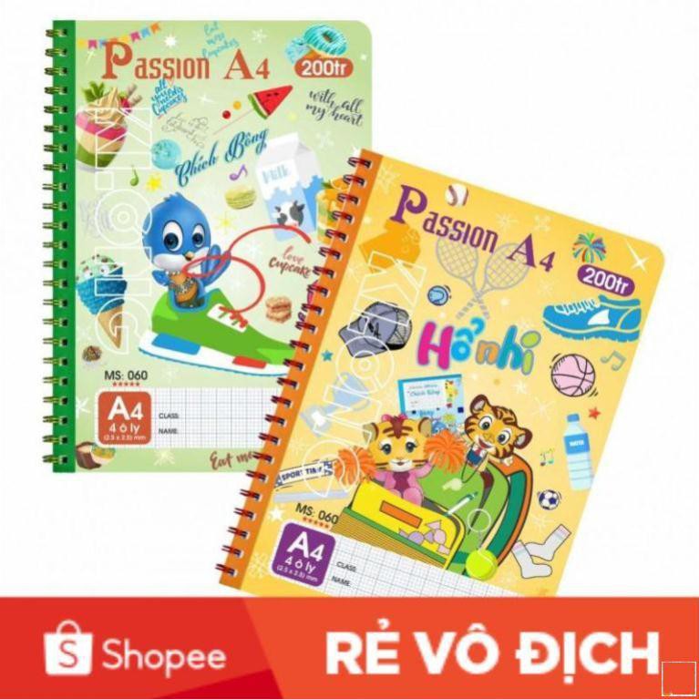 Sổ lò xo KLONG 4 ô ly 200tr, giáo án ô ly 200 trang; klong MS: 060