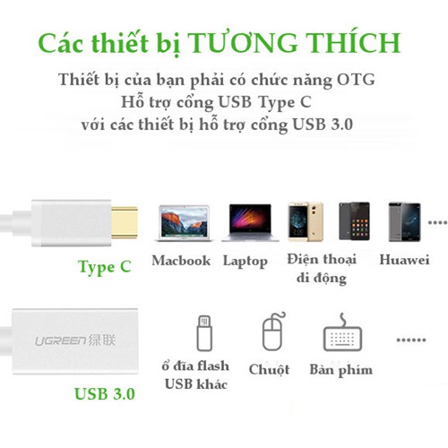 Cáp USB Type C To USB 3.0 Ugreen (30645) - Vỏ Nhôm