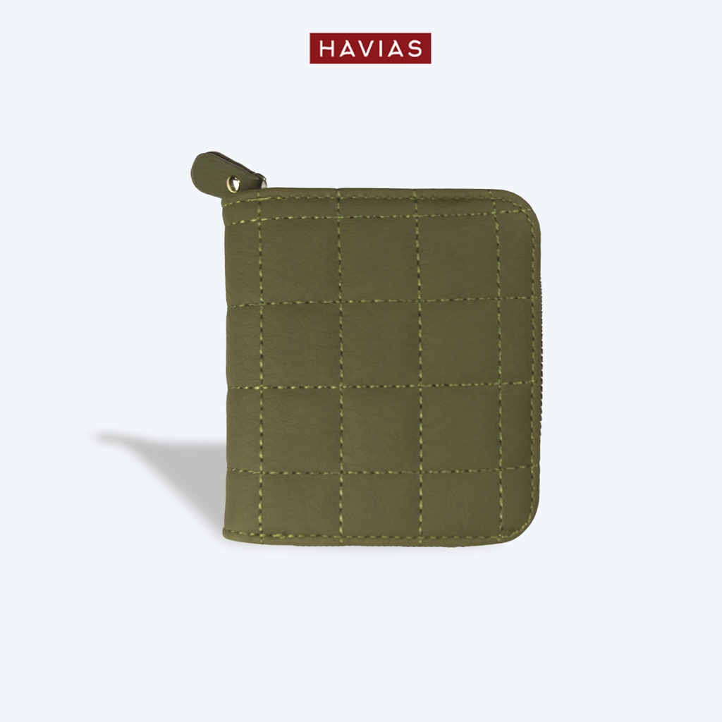 Ví gấp khóa kéo Zipped SQUARE HAVIAS Xanh