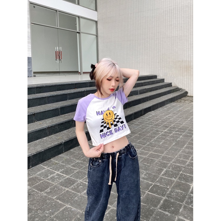 Áo Thun BOO Croptop Dáng Basic 100%Cotton In Hình Cá Tính Trend Phong Cách Dành Cho Gen Z