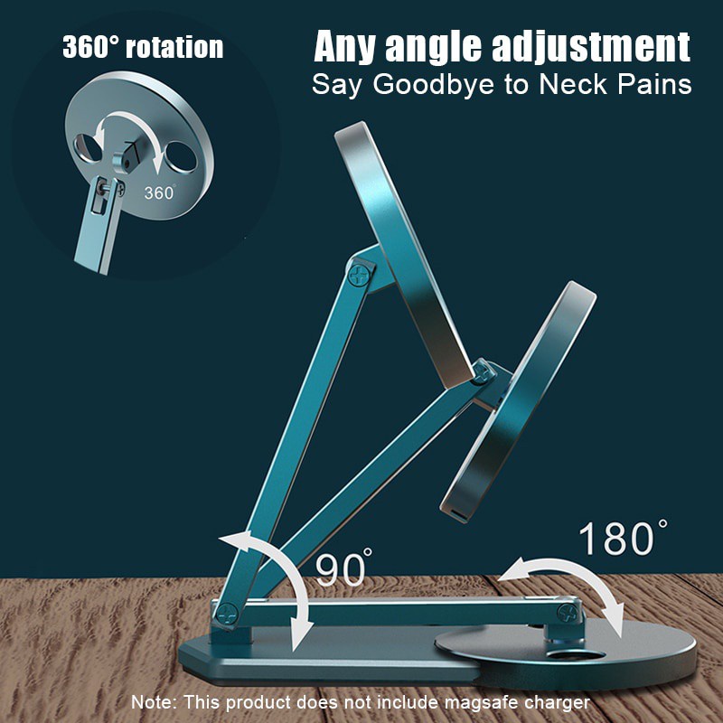 Giá Đỡ Điện Thoại Kiêm Sạc Không Dây Hít Nam Châm Điều Chỉnh Được Cho iPhone 14 13 12 Pro Max