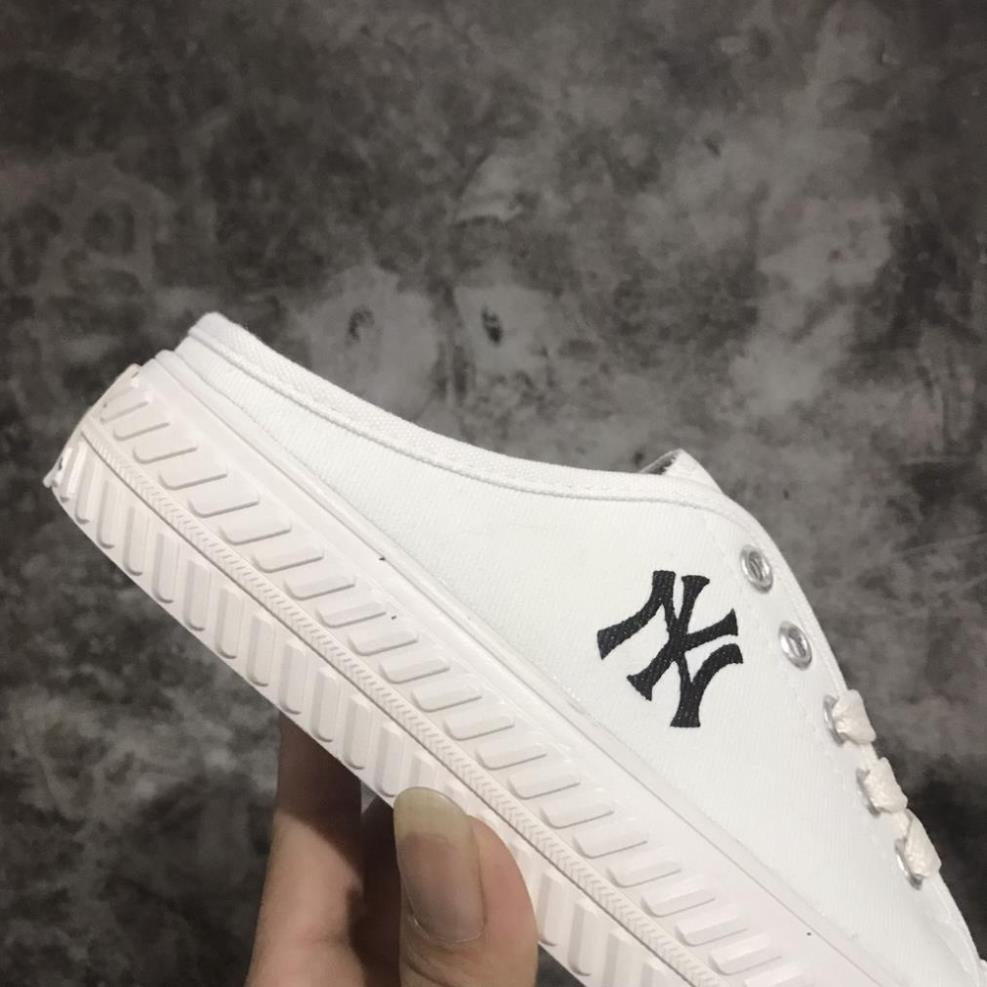 Giày lười Sục MLB ny đạp gót màu Trắng thể thao sneaker Hot Trend [Full box, Full bill]