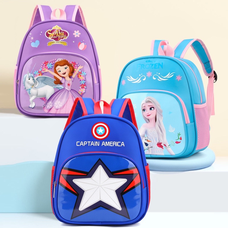 Balo cho bé Elsa, Captain America siêu dễ thương mẫu mới 2022 từ 1-5 tuổi mã DLB2