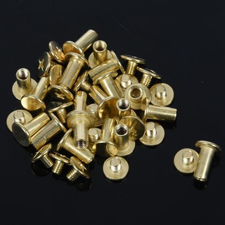 Scrapbook Binding Screw Post 10mm 19pcs Brass Tone