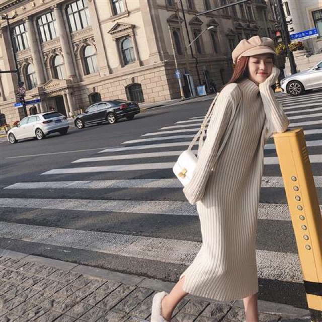 Váy len dáng dài Hàn quốc - kèm ảnh thật Mã 363