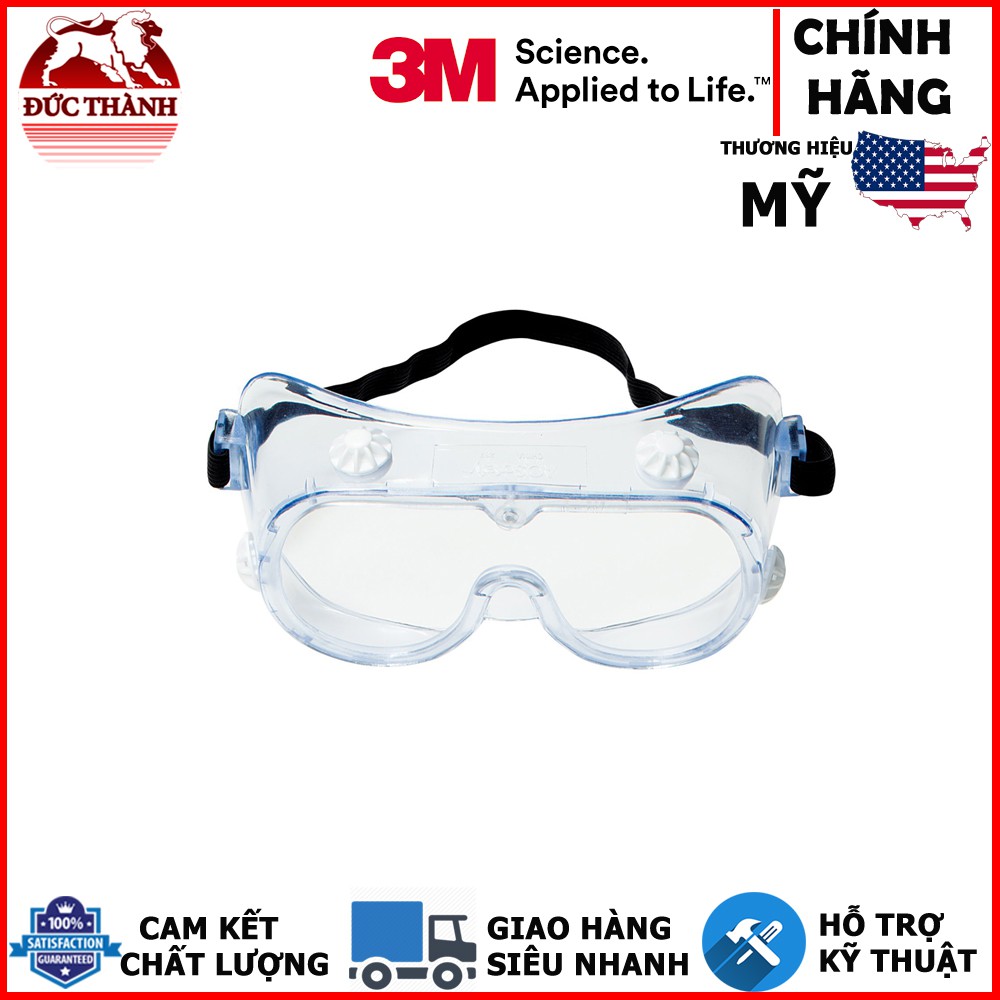 Kính bảo hộ chống hóa chất 3M 40660-00000-10 Splash Safety Goggles Anti-Fog Lens