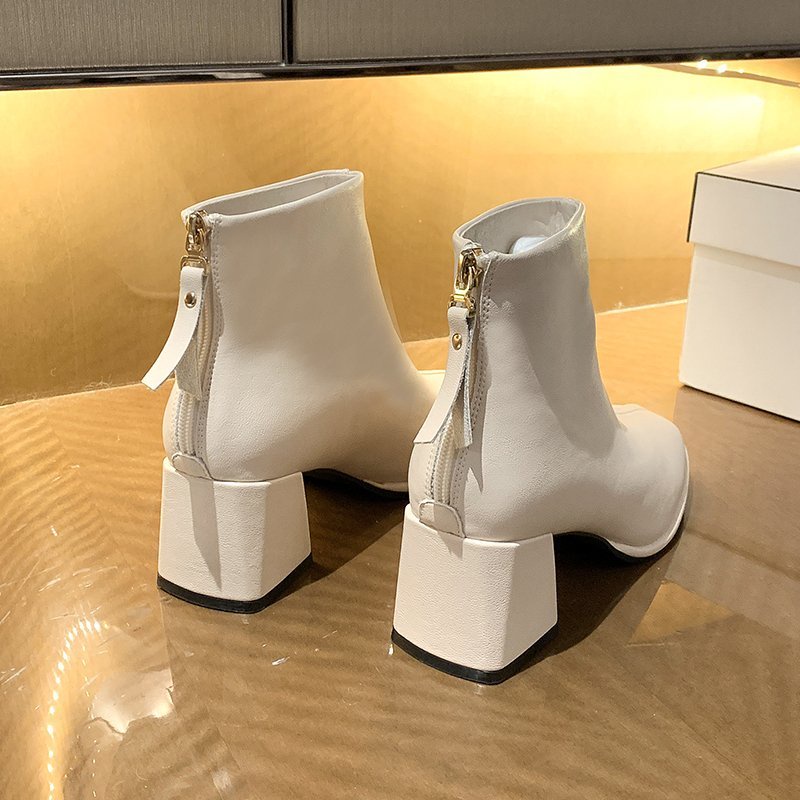 Giày bốt da mềm đế vuông 6inch chất lượng cao dành cho bạn nữ | BigBuy360 - bigbuy360.vn