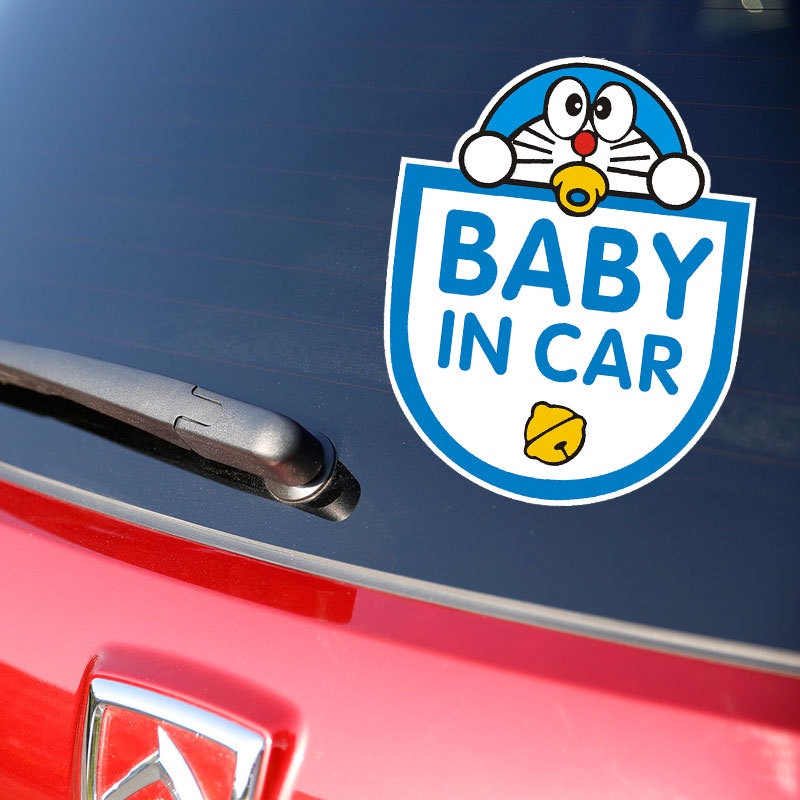 Miếng Dán Phản Quang Baby In Car Họa Tiết Hoạt Hình Baby In Board / Doraemon / Cậu Bé Bút Chì Shin-chan / Maruko Trang Trí Cửa Sổ Xe Hơi