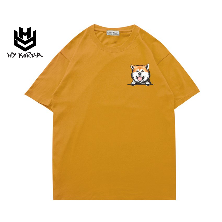 Áo thun tay ngắn nam nữ form rộng Shiba 937 HY KOREA