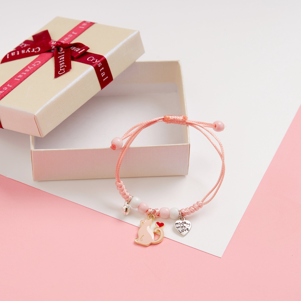 Vòng tay charm mèo bông dễ thương dây dù cao cấp không thấm nước