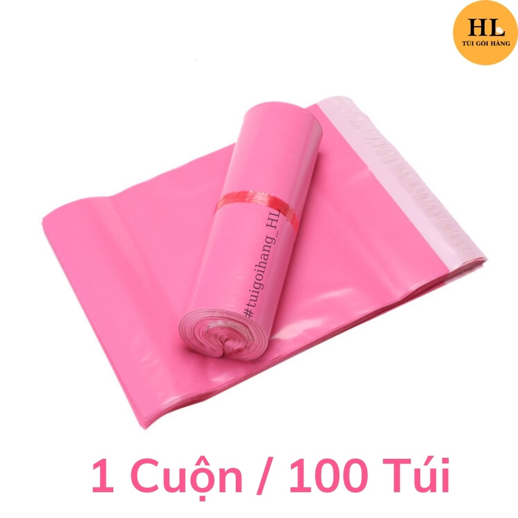 Túi đóng gói hàng niêm phong chất lượng thông dụng size 25x35 màu hồng baby TUIGOIHANGHL