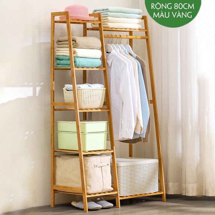 Tủ quần áo sz 130cm làm từ tre kiểu dáng hiện đại với kết cấu hình thang nâng cấp chắc chắn