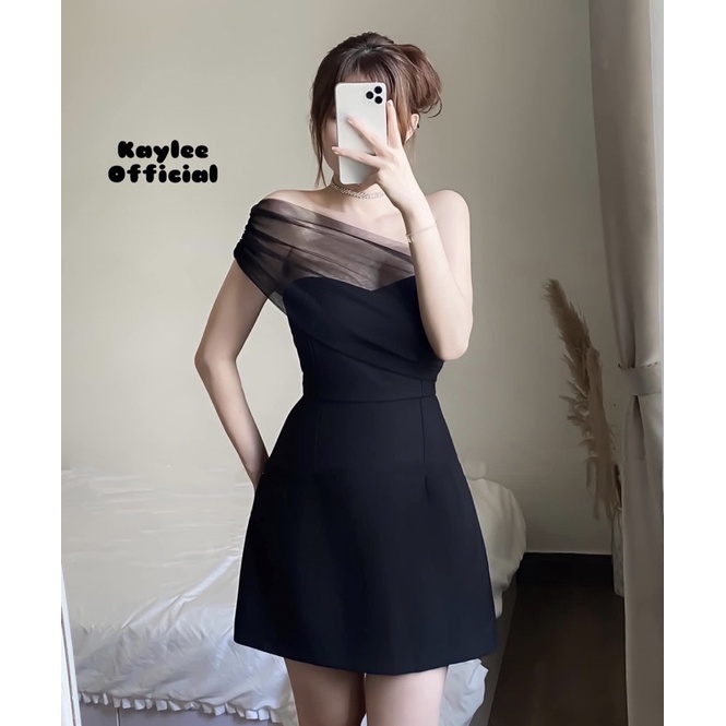 Váy Đầm Basic Đen/Trắng Nhẹ Nhàng Chất Đẹp kèm ảnh thật cận chất Kaylee