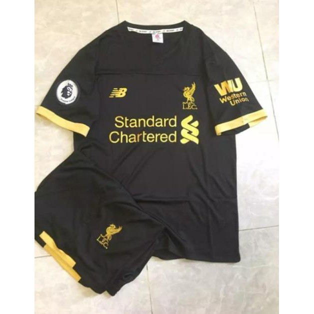 [Mã FAMAYMA2 giảm 10K đơn 50K] Đồ đá banh quần áo bóng đá CLB Liverpool đen mới nhất Vải thun lạnh cao cấp  ྃ